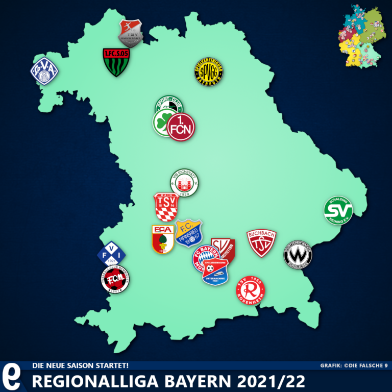 Landkarte: Regionalliga Bayern 2021/22 - Die falsche 9