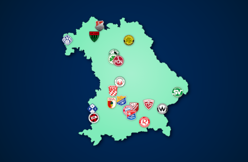 Landkarte: Regionalliga Bayern 2021/22