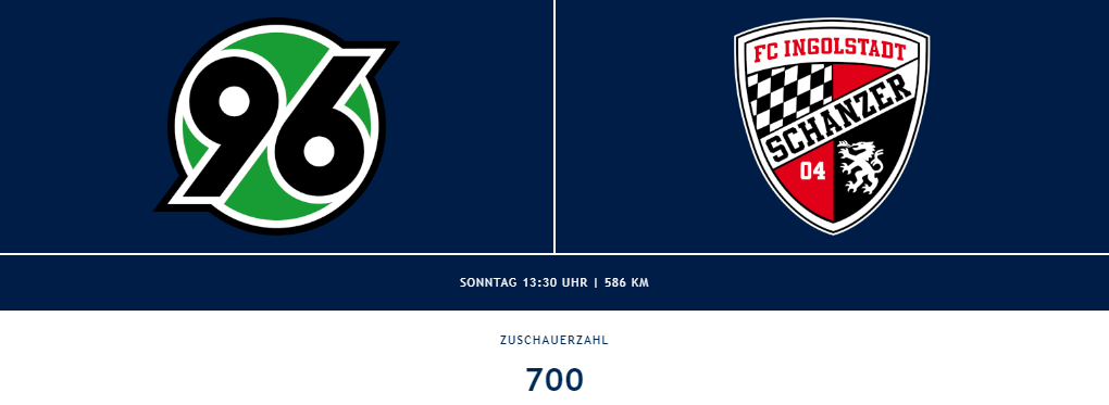 Nut 650 Zuschauer sahen das Spiel in der 3. Liga zwischen Hannover II und Ingolstadt.