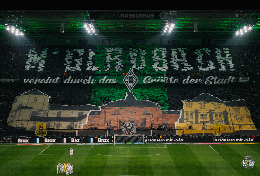 Die Choreo von Borussia Mönchengladbach gegen den FC Bayern.