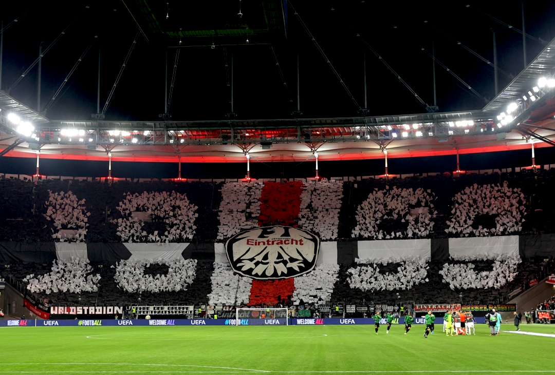 Die Choreo von Eintracht Frankfurt in der Europa League.